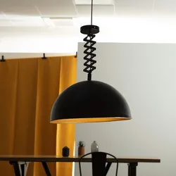 Lampada sospesa rotonda 51 cm in metallo nero e oro