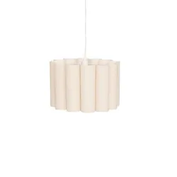 Lampada sospesa rotonda 37 cm in metallo e paralume a fiore tortora - Sucre