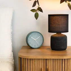 Lampada da tavolo 26h cm in ceramica nero effetto pietra - Loco
