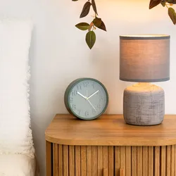 Lampada da tavolo 26h cm in ceramica grigio effetto pietra - Loco