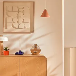 Lampada sospesa rotonda 17 cm in acciaio terracotta