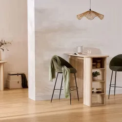 Penisola cucina 120x60 cm in legno effetto travertino beige con vani - Thayla