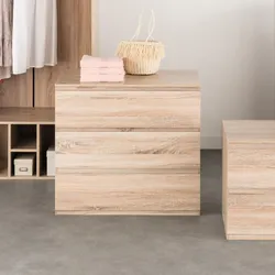 Cassettiera 78x78h cm effetto rovere con 3 cassetti - Ashlin