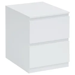 Comodino 38x50h cm bianco opaco con 2 cassetti - Ashlin