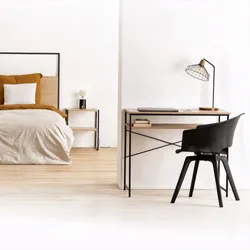 Scrivania 90x75h cm effetto rovere ed acciaio nero con ripiano - Emyl