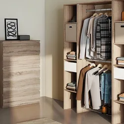 Cabina armadio 118x180h cm effetto rovere con cassetto e aste appendiabiti - Ashlin