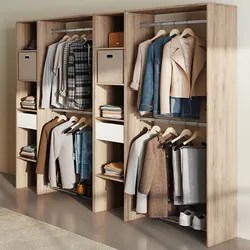 Cabina armadio 236x180h cm effetto rovere con 2 cassetti e aste appendiabiti - Ashlin