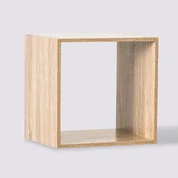 Elemento modulare 35x35h cm impilabile o sospeso in legno effetto rovere naturale - Unify