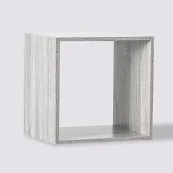 Elemento modulare 35x35h cm impilabile o sospeso in legno effetto rovere grigio - Unify