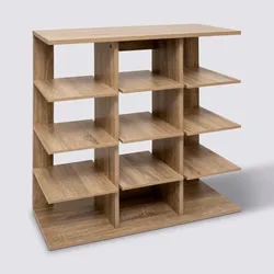 Libreria impilabile 75x79 cm effetto rovere con ripiani centrali regolabili - Arcadya