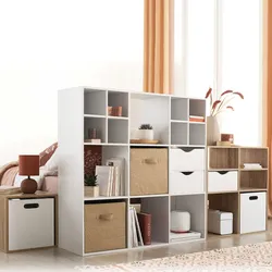Libreria 101x101h cm bianco opaco con 9 vani - Unify