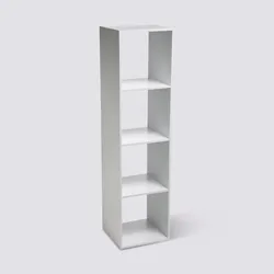 Libreria 35x134h cm bianco opaco con 4 vani - Unify