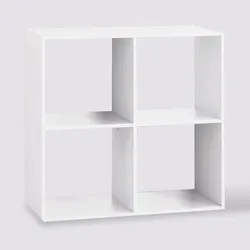 Libreria 68x68h cm bianco opaco con 4 vani - Unify