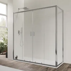 Box doccia 65x180 cm doppio scorrevole vetro temperato 6mm trasparente 185h - Young