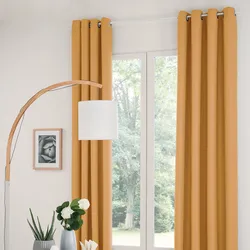 Set 2 tende oscuranti 135x240h cm in tessuto ocra - Kaindy