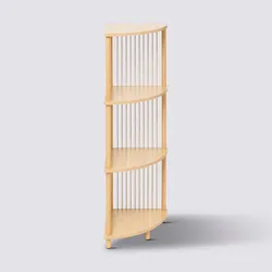 Libreria angolare 34x110h cm in legno naturale e intreccio in corda - Vintgar