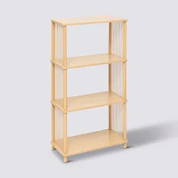 Libreria 60x110h cm in legno naturale e intreccio in corda - Vintgar