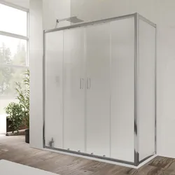 Box doccia 65x160 cm doppio scorrevole vetro temperato 6mm stampato 185h - Young