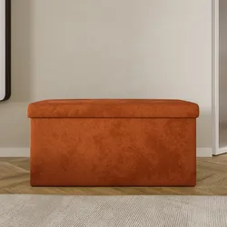 Panca contenitore pieghevole 77x38 cm in tessuto terracotta - Tessy