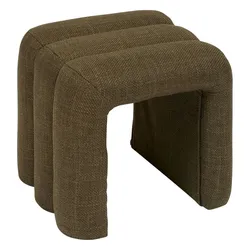 Pouf 43x42 cm design ad arco in tessuto effetto maglia verde - Cisco