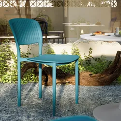 Sedia da giardino impilabile in polipropilene blu maldive - Yessir