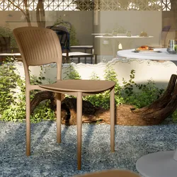 Sedia da giardino impilabile in polipropilene cappuccino - Yessir