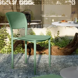 Sedia da giardino impilabile in polipropilene verde giada - Yessir