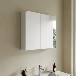 Specchio contenitore bagno cm 80 x 68 bianco lucido 2 ante