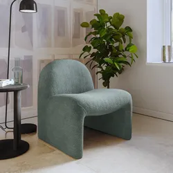 Poltrona dal design moderno in bouclé carta da zucchero - Niklam