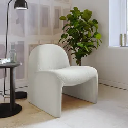 Poltrona dal design moderno in bouclé crema - Niklam