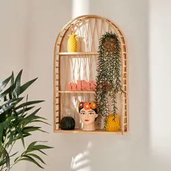 Libreria sospesa 46x74h cm in legno di bambù naturale