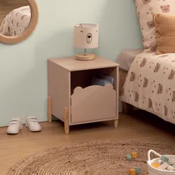 Comodino 36x40h cm a forma di orsetto in legno beige - Dolcezza kids