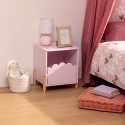 Comodino 36x40h cm a forma di nuvola in legno rosa - Dolcezza kids