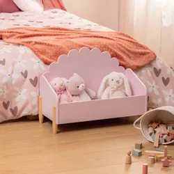 Contenitore 61x44h cm a forma di nuvola in legno rosa - Dolcezza kids