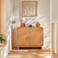 Credenza 100x85h cm in legno effetto betulla con 2 ante - Vicentina
