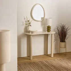 Consolle 100x80h cm in legno di pino beige semilucido - Lomea