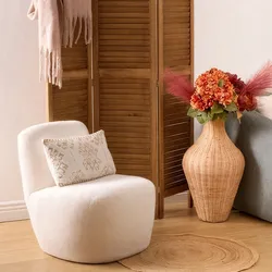 Poltrona in tessuto bouclé bianco - Nathalie