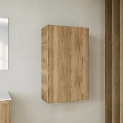 Colonna bagno sospesa 60 x 30 x 100 h doppia anta rovere acero cannettato - Konai