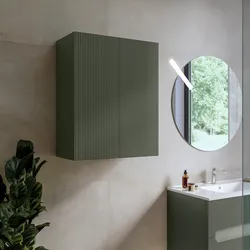 Colonna bagno sospesa 60 x 60 x 75 h cm doppia anta verde cemento - Tayga