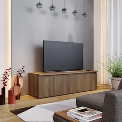 Porta tv 138x40h mercure cannettato con cassettone - Clary