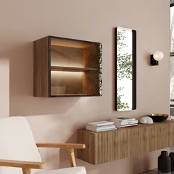 Pensile 55x50h cm mercure con anta in vetro bronzato e telaio in alluminio - Clary