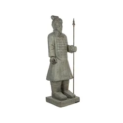 Figura decorativa 38x119h cm guerriero in pietra naturale
