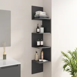 Mensola bagno 30x150 h cm in legno antracite - Tetris