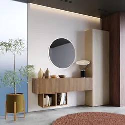 Mobile ingresso reversibile 192x185h cm argilla e mercure cannettato- Clary