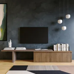 Mobile porta tv 184-270x44h cm bronzo con cassettone mercure cannettato - Clary