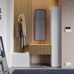 Mobile ingresso reversibile 97-152x185h cm bianco lucido e cadiz cannettato - Clary