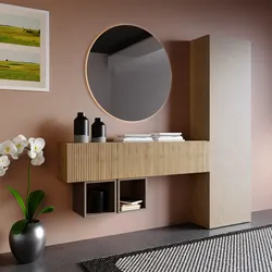 Mobile ingresso reversibile 192x185h cm argilla cadiz cannettato e bronzo - Clary