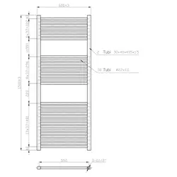 Radiatore Termoarredo scaldasalviette 800x600 bianco interasse 550 mm