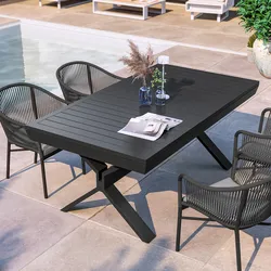 Tavolo da giardino allungabile 180/240x100 cm in alluminio antracite - Zelegant