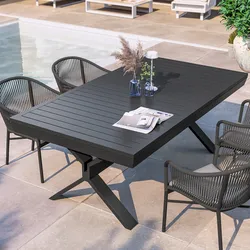 Tavolo da giardino allungabile 200/300x100 cm in alluminio antracite - Zelegant